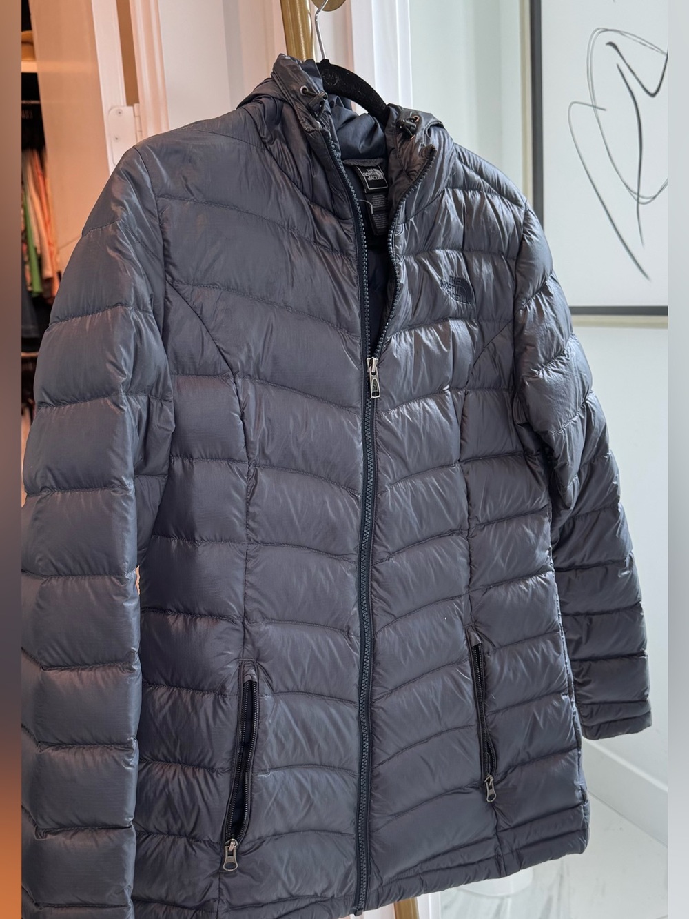 The North Face Women's Hooded Quilted Puffer Jacket - Gray